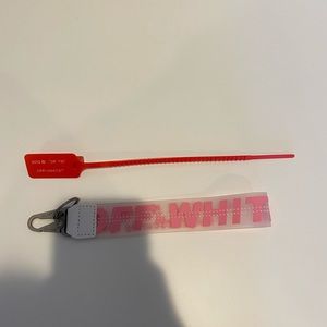 Off white dupe key chain with zip tie
